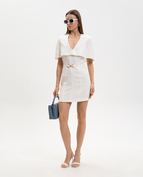 Twinset Сукня кольору айворі з льоном 261TP2451