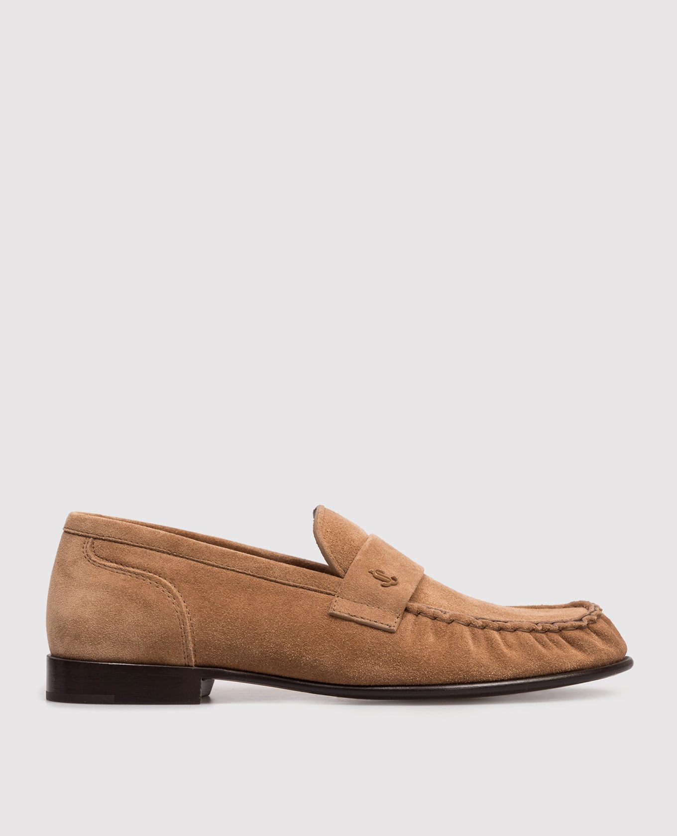 Коричневые замшевые лоферы Ellis с логотипом