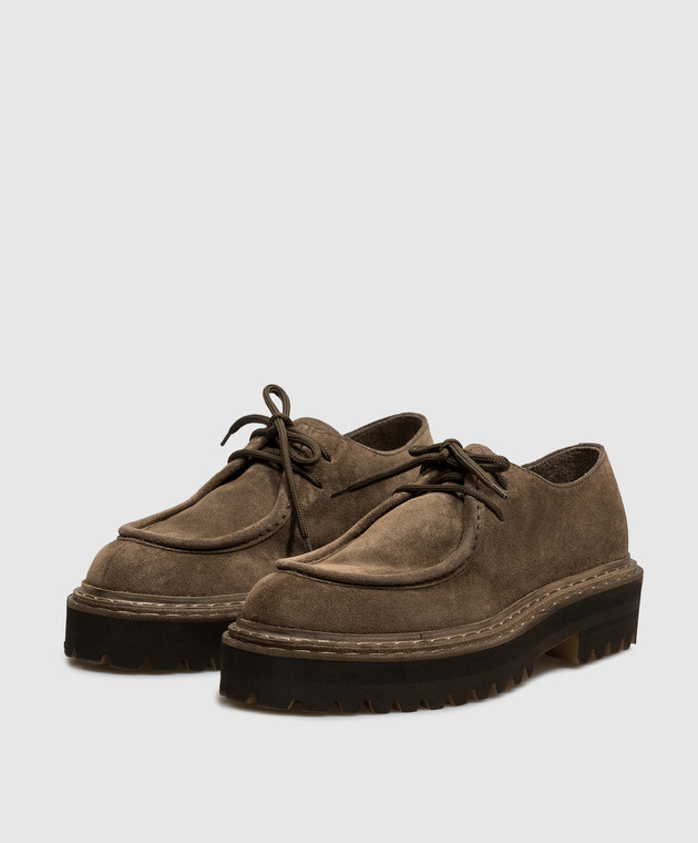 Officine Creative Коричневые замшевые дерби Blossom BLOSSOM001OLIVE изображение 2