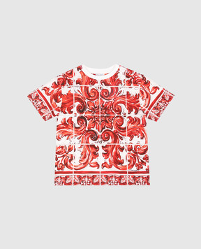 Dolce&Gabbana Дитяча футболка в брендовий принт L4JTHVII7KX814
