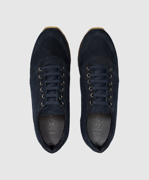 ISAIA Синие комбинированные кроссовки RUNB07PLT07 изображение 4