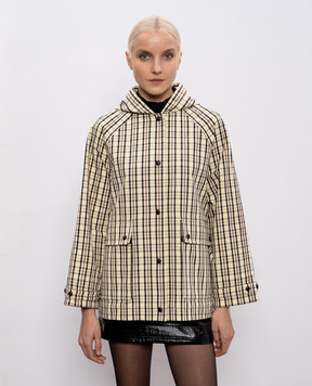 Yves Salomon Army Бежевая куртка в клетку 26EFV02670L10W