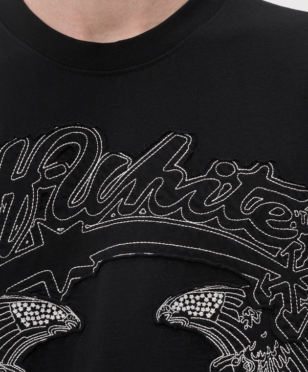 Off-White Чорна футболка Skyline 44MAA120Z26J006 зображення 5