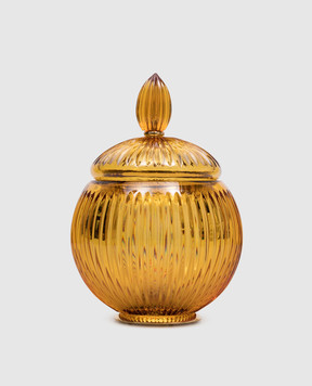 Treesseci Жовтий  кришталевий органайзер для ватних дисків та паличок Elegance EL48AAMGD