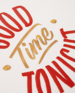 Bitossi Home Белая фарфоровая тарелка для пиццы Good Tonight LGP01001