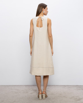 Peserico Бежева сукня з льоном S0246705435