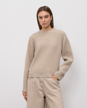 Brunello Cucinelli Бежевий светр з кашеміру та вовни MBM753500P