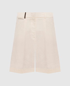 Peserico Шорти кольору айворі з патчем та ланцюжком P0432102647