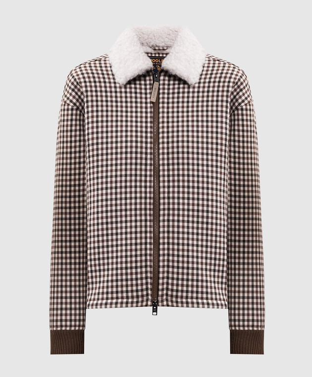 Woolrich Бежева куртка в клітинку CFWWOS2035FRUT5486