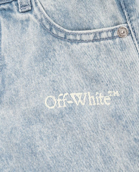 Off-White Дитячі блакитні шорти з принтом логотипа 44GYC004S26D001