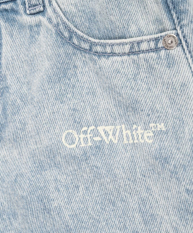 Off-White Детские голубые шорты с принтом логотипа 44GYC004S26D001 изображение 3