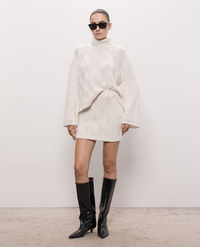 Twinset Юбка цвета айвори в узор 262TT3352