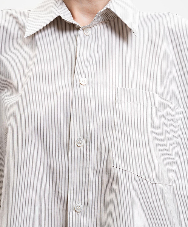 Maison Margiela MM6 Рубашка цвета айвори в полоску S52DL0236M35730 изображение 5