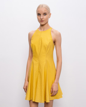 Brunello Cucinelli Желтое платье мини с эффектом жатки MPF79A5501