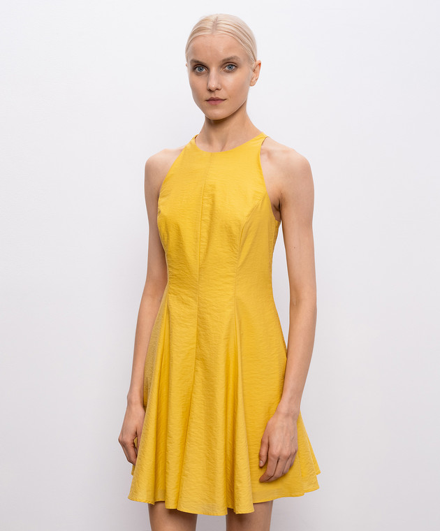 Brunello Cucinelli Желтое платье мини с эффектом жатки MPF79A5501 изображение 3
