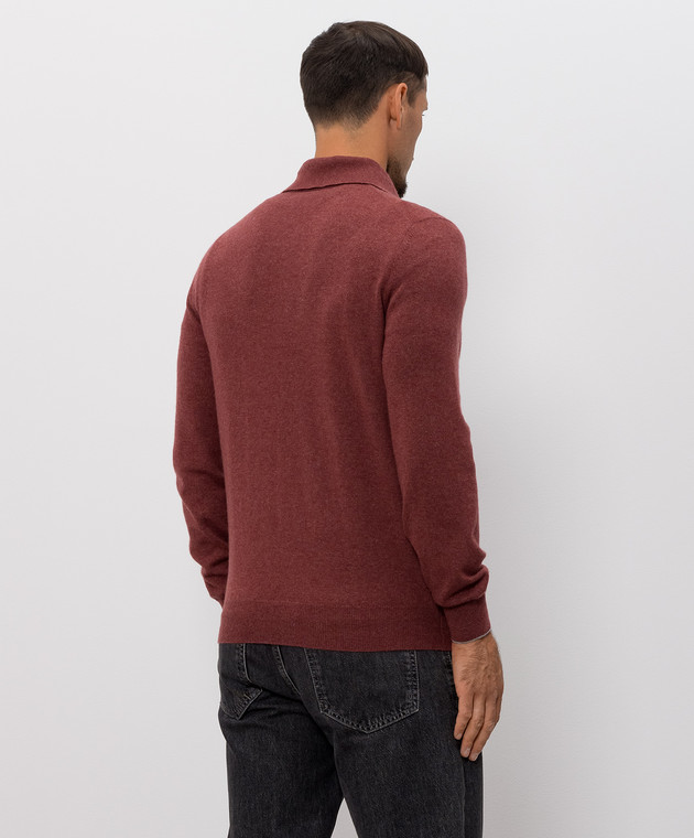 Brunello Cucinelli Бордове поло з кашеміру M2200295 зображення 4