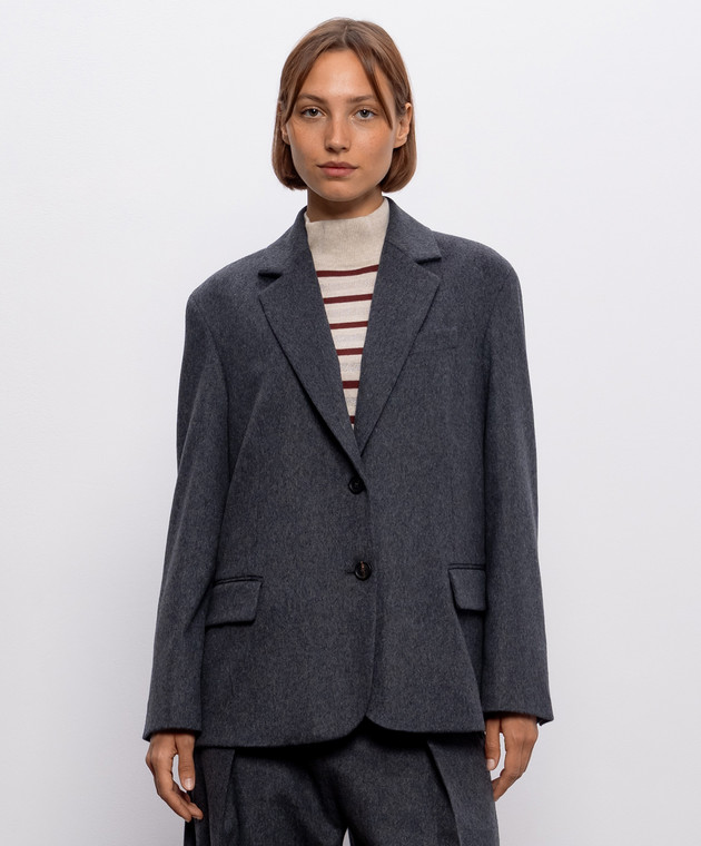 Brunello Cucinelli Сірий жакет з вовни MG5497204P зображення 3