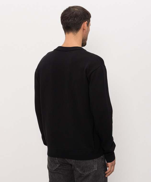 Balmain Чорний джемпер з вишивкою логотипа HH1KD185KK24 зображення 4