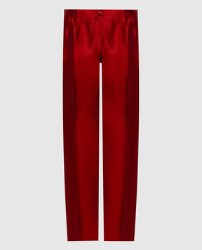 Dolce&Gabbana Красные штаны Mikado из шелка FTAGNTFU116