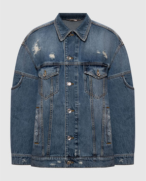 Dolce&Gabbana Синя джинсова куртка з проріхами F9U77DG8PR5