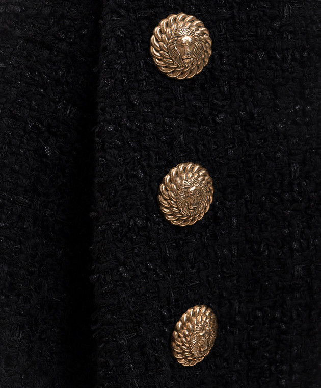 Balmain Чорна твідова спідниця міні HF1LA680XM07 зображення 5