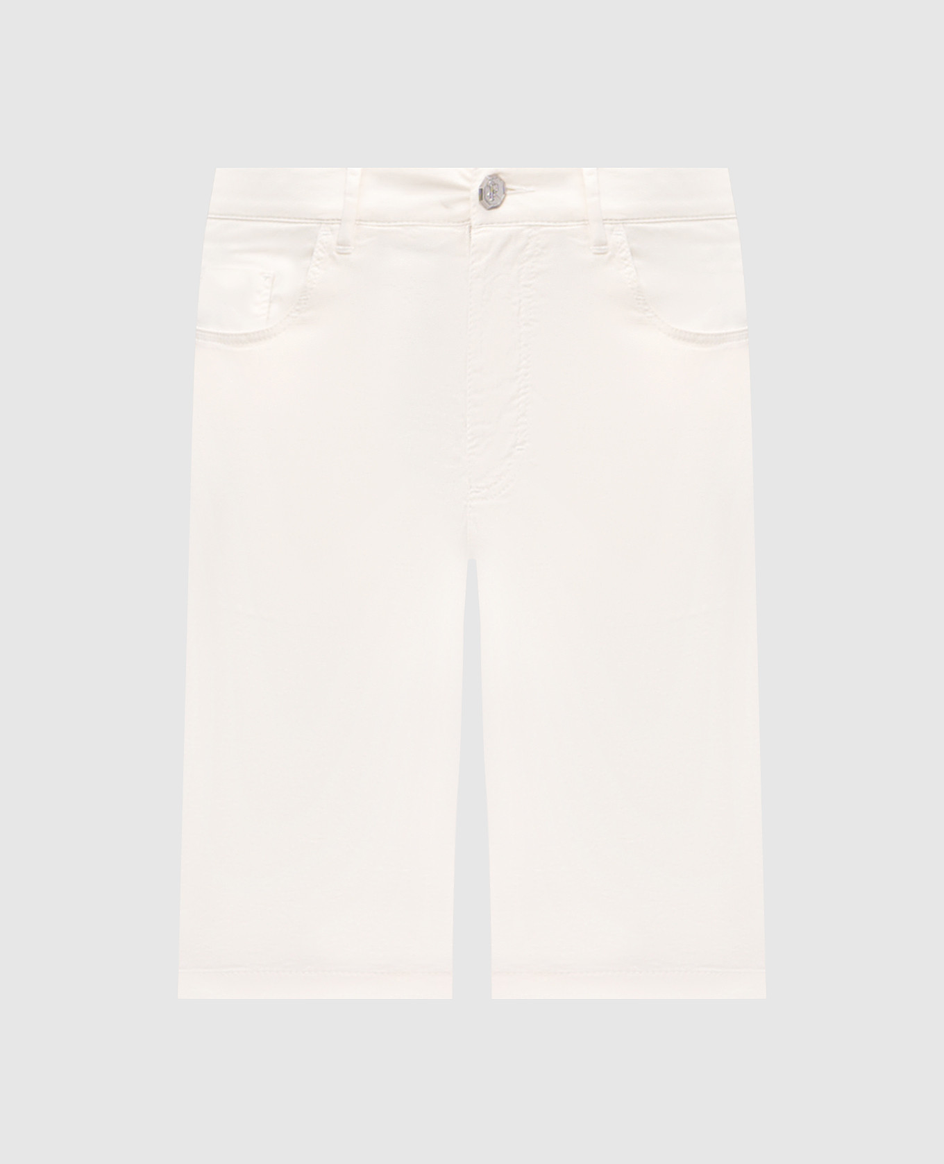 Шорты цвета айвори с патчем логотипа