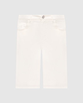 Stefano Ricci Шорти кольору айворі з патчем логотипа M8T6100080TFANT