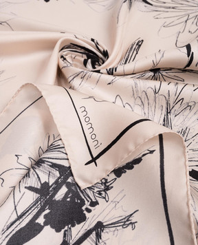 Momoni Бежева хустка із шовку в принт MOSC001MO52A