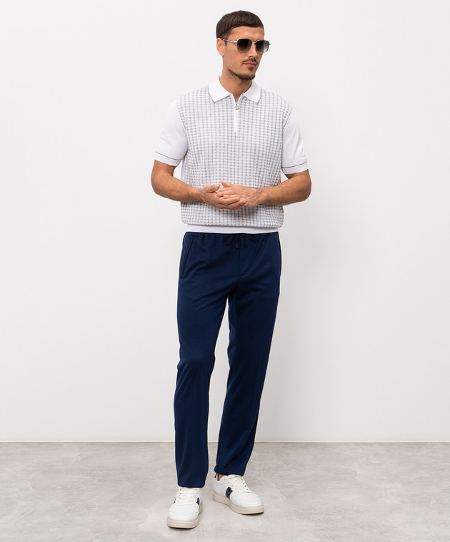 Stefano Ricci Белое поло с шелком в узор K616463P31F26225 изображение 2