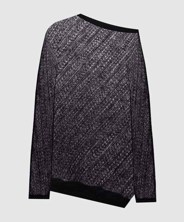 Ann Demeulemeester Черный ажурный свитер Christabel Bias Cut из мохера и шелка B0014335KN069