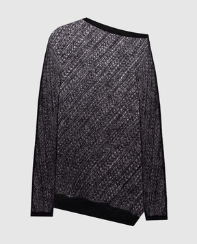 Ann Demeulemeester Черный ажурный свитер Christabel Bias Cut из мохера и шелка B0014335KN069