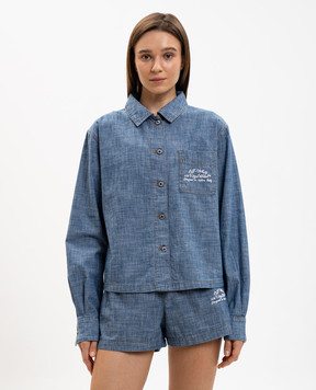 Off-White Синя джинсова сорочка з вишивкою логотипа 2YD013S26DEN001