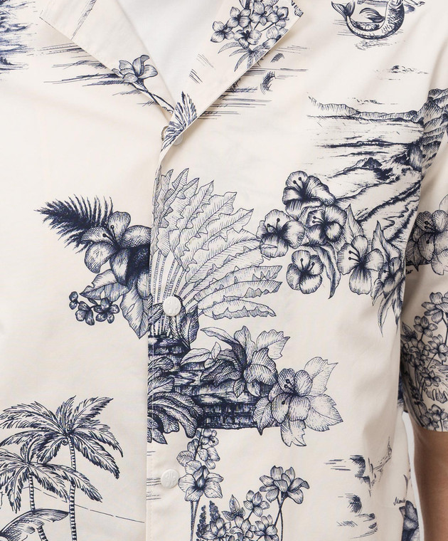 Moncler Рубашка цвета айвори в принт L10912F00047599GH изображение 5