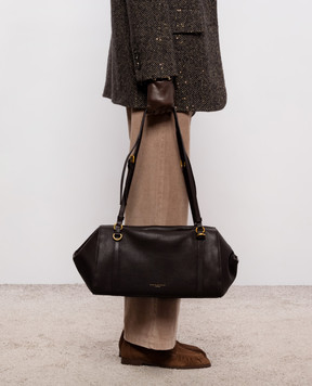 Gianni Chiarini Коричнева шкіряна сумка-тоут TERRY з логотипом BS12231COMMGRN