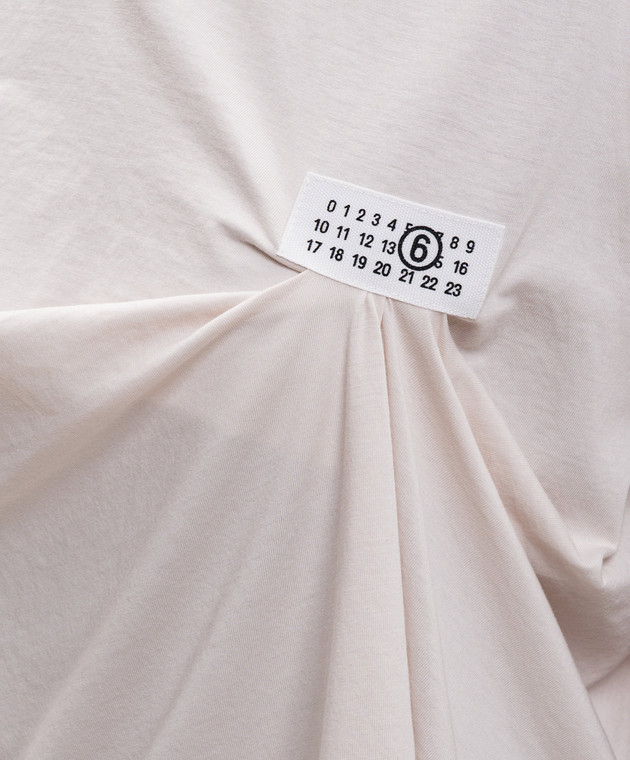 Maison Margiela MM6 Бежевая футболка с нашивкой логотипа S52NF0018M20048 изображение 5