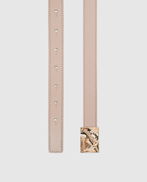 Loulou de Saison Бежевый кожаный ремень MINAR MINARLDS