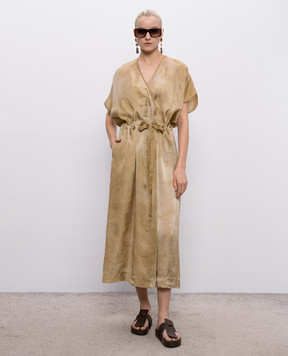 UMA WANG Коричнева сукня міді Acre UW5007