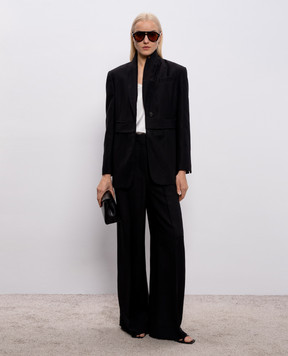 Brunello Cucinelli Чорні штани з льоном MH126P9138