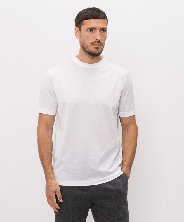 Canali Белая футболка из хлопка MJ00002T0922 изображение 3