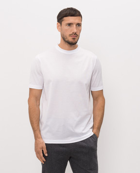 Canali Біла футболка з бавовни MJ00002T0922