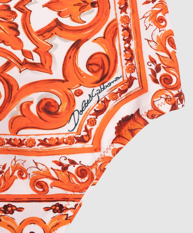 Dolce&Gabbana Дитячий купальник з принтом Майоліка з рюшами L2J873ON0GU зображення 3