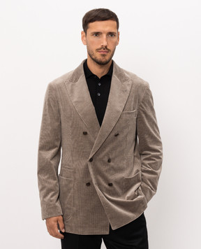 Brunello Cucinelli Коричневый вельветовый пиджак MY4997BBDH