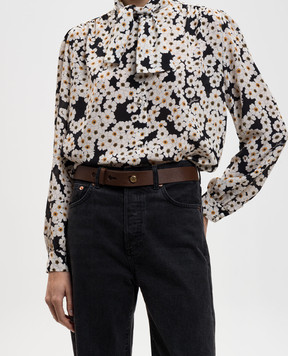 Gianni Chiarini Коричневий шкіряний ремінь з логотипом CNK00767PNCH