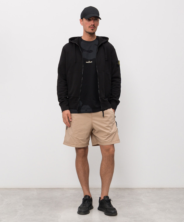 Stone Island Черная спортивная куртка с логотипом патча L1S156100061S0051 изображение 2
