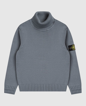 Stone Island Дитячий сірий светр з патчем логотипа K2S165100018S01A268