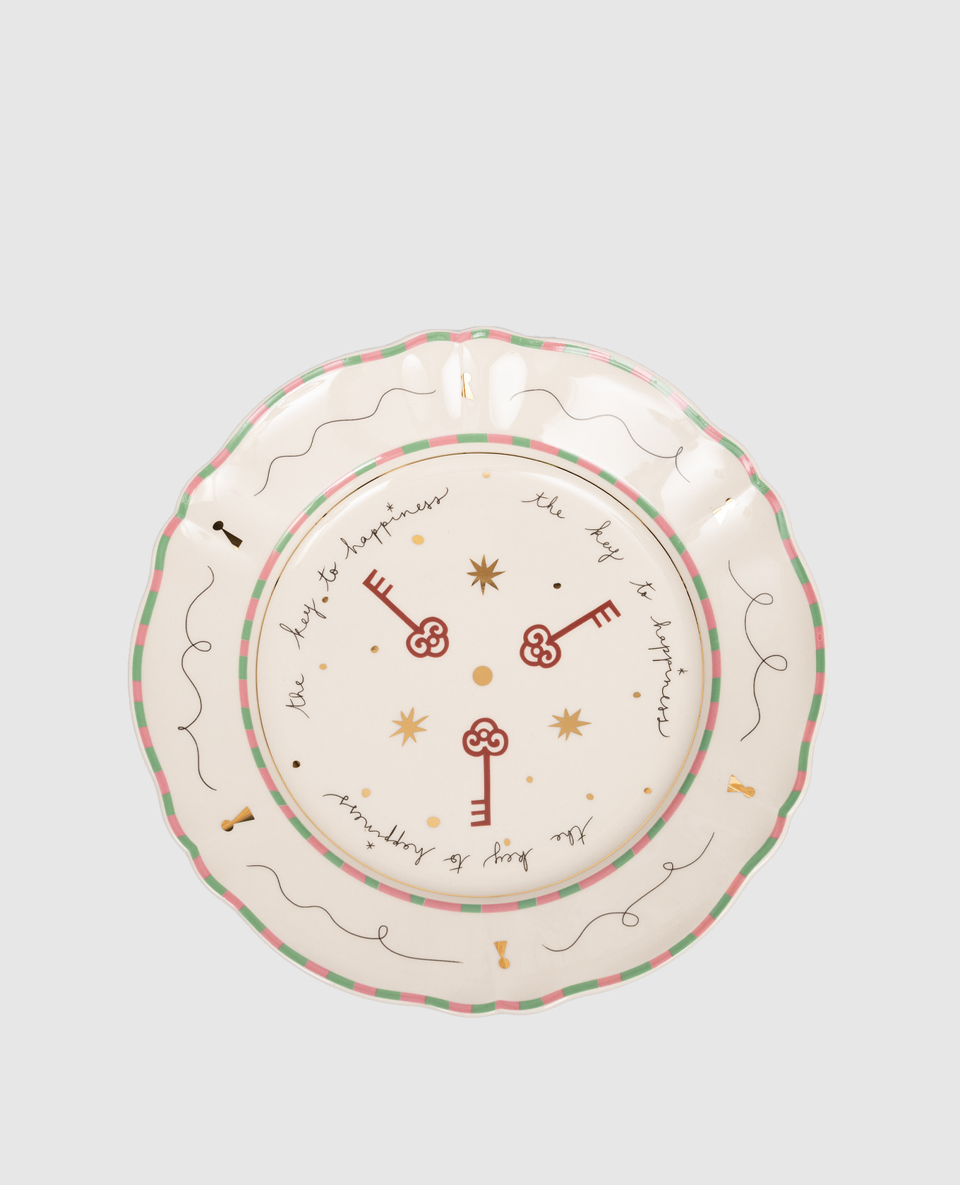 

Белая фарфоровая обеденная тарелка Keys, Белый, Посуда