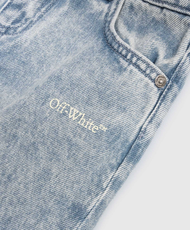 Off-White Детские джинсы с принтом логотипа 44GYB001S26D001 изображение 3