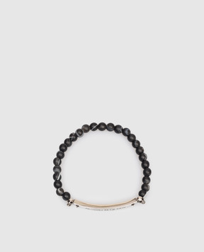 Alexander McQueen Черный браслет с агатом с логотипом 554587I232Y