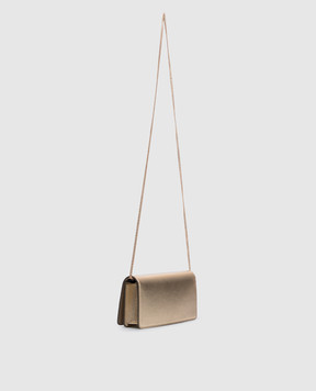 Valentino Золотая кожаная сумка с эмблемой в кристаллы Swarovski 9W2P0AY5CHL