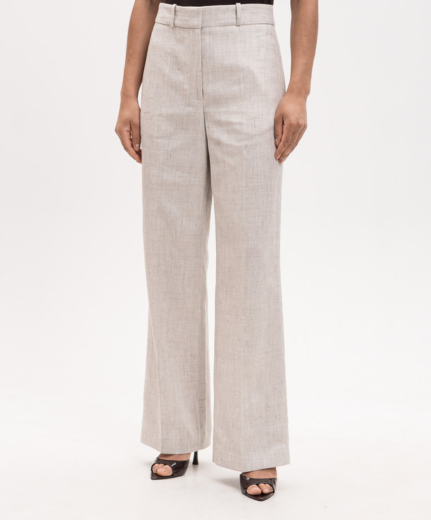 JOSEPH Серые брюки Arven с леном JF009858 изображение 3